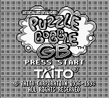 Puzzle Bobble GB (Japan) Title Screen